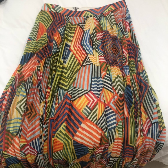 Alice & Olivia chevron maxi pleated skirt